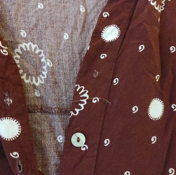 Flowy Paris Burgundy & White Boho Top ~ Size XL - Picture 4 of 5